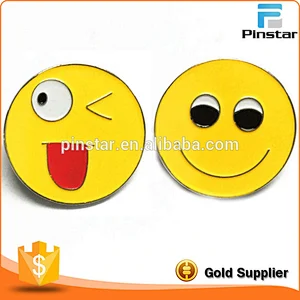 Die Casting Cheap Custom Made Enamel Smile Face Lapel Pin Brooches