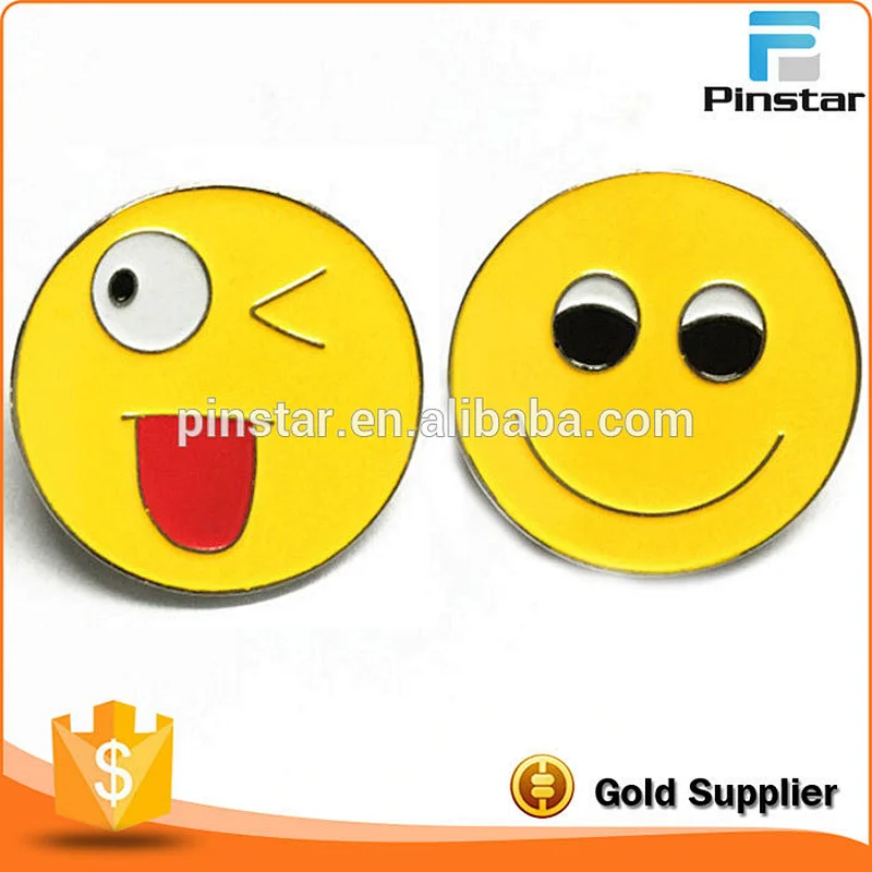 Die Casting Cheap Custom Made Enamel Smile Face Lapel Pin Brooches