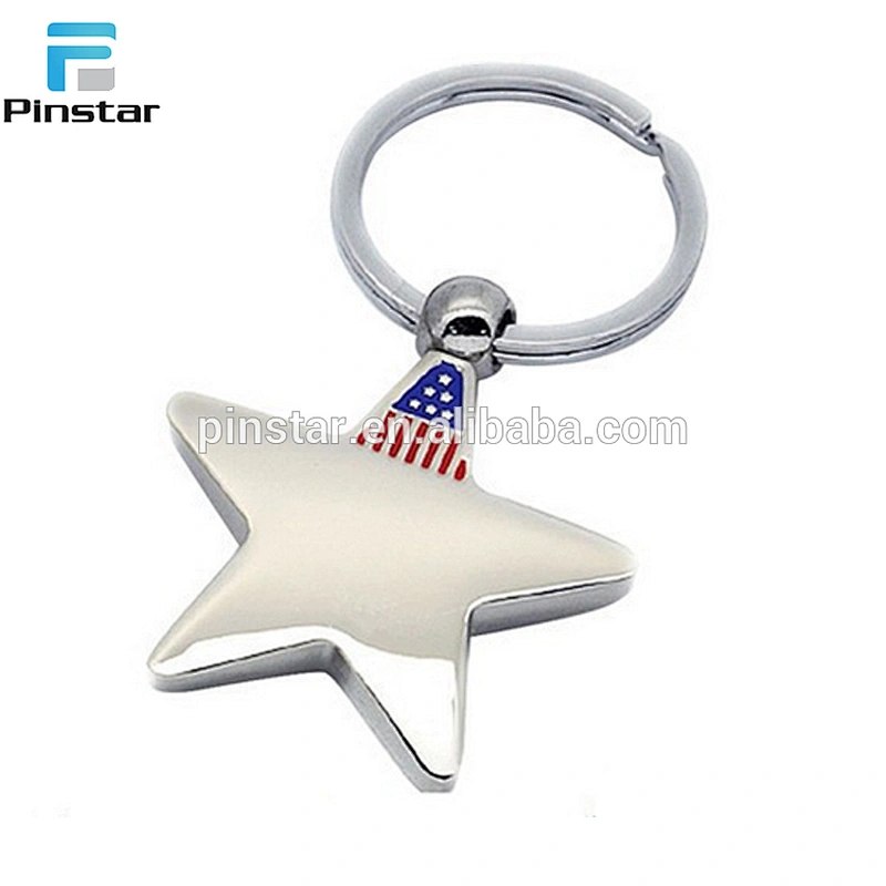 Die casting promotional star shaped metal keychain with your custom design