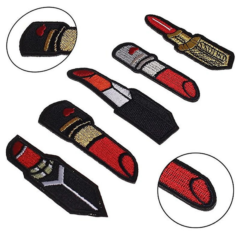 High Quality Free Girl Lipstick Shape Embroidery Patches
