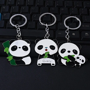 china factory bulk custom logo panda key chain