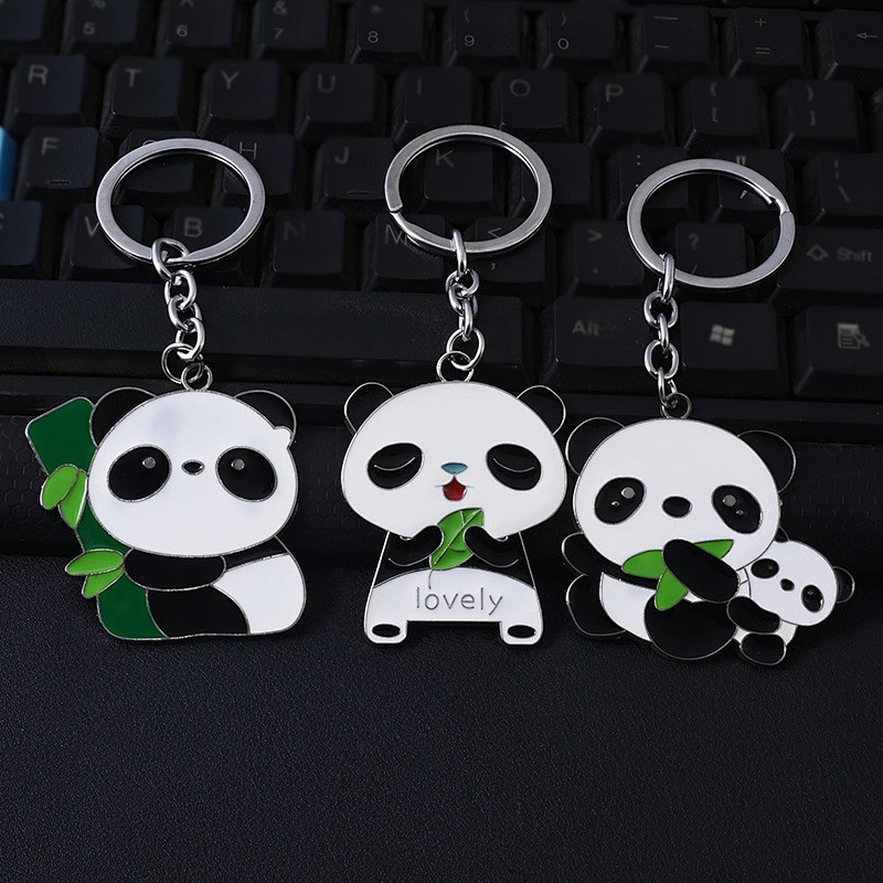 china factory bulk custom logo panda key chain