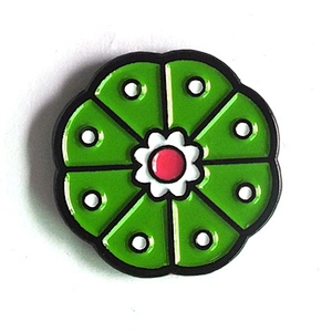 Factory Making Custom Logo Cute Mini Green Enamel Flower Metal Lapel Pin with Black Metal