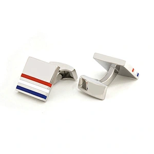 Stainless Steel Custom stripe square shape Cufflink