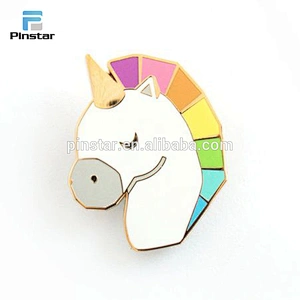 Customized metal cute cartoon unicorn enamel lapel pin badge