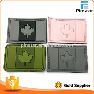 Custom green Canada flag soft rubber PVC patch