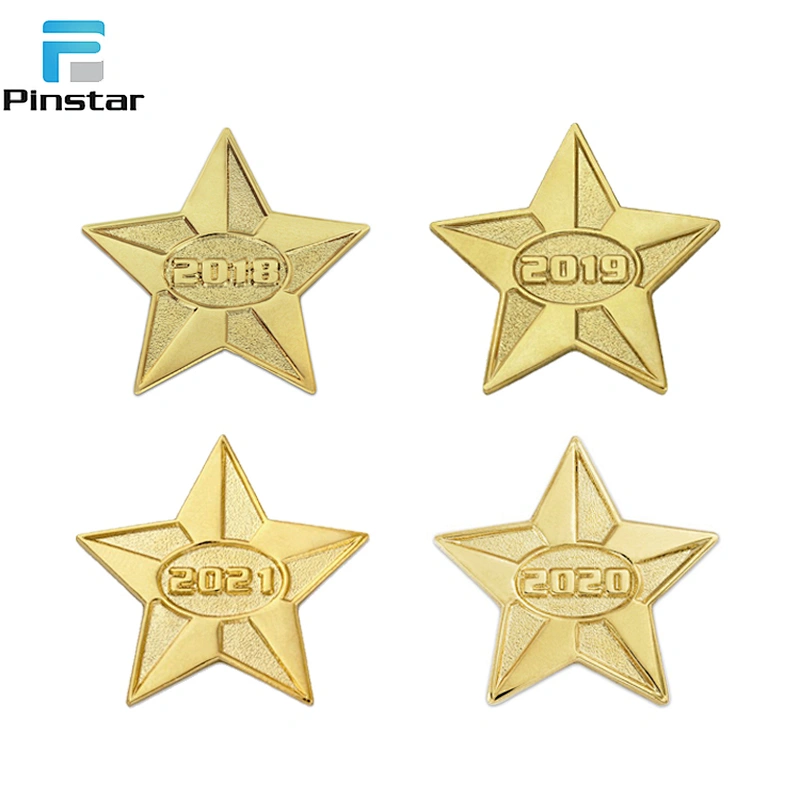 Custom cheap gold star shaped lapel pin manufacturers
