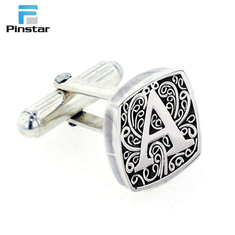 Black hard enamel stainless steel metal blanks poker design cufflinks