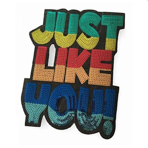 letters design big size clothing brand logo sequin patches
