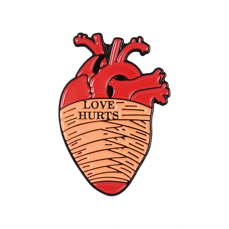 Custom Soft Enamel Lapel Pin Red Heart Pin Maker