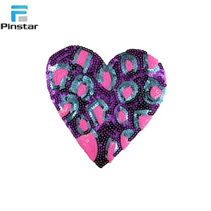 China factory wholesale sew on patch custom sequin embroidery