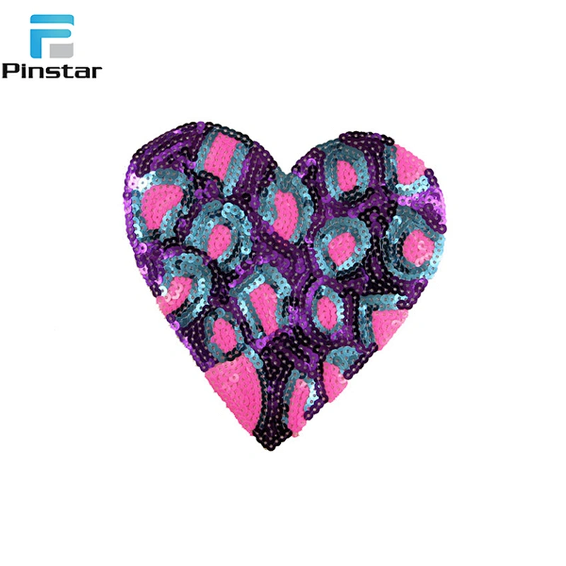 China factory wholesale sew on patch custom sequin embroidery