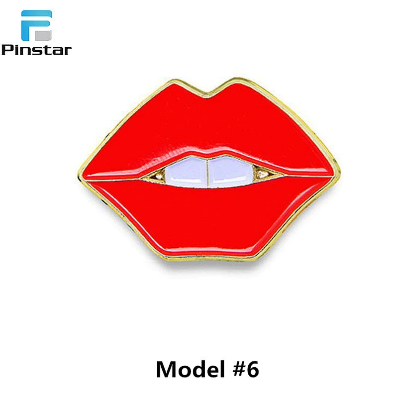 Rolling Stones Red Lips Tongue Enamel Pin and other Soft Enamel Lip Pin