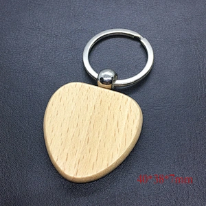 Wholesale high quality promotional customize carving logo blank wooden keychain