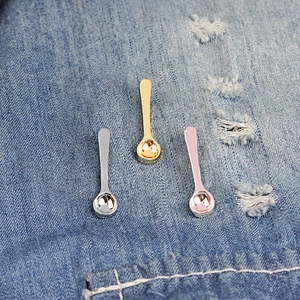 Hot Sale In Stock Custom Cute Mini Gold Silver Copper Metal Coffee Spoon Lapel Pin