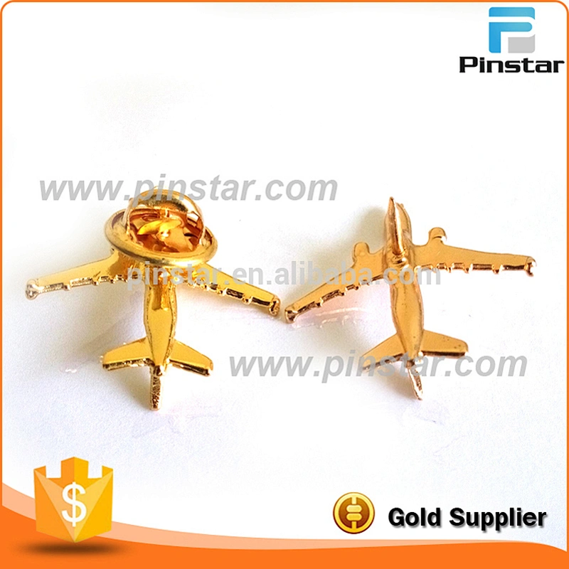 Custom gold plated zinc alloy metal airbus badge