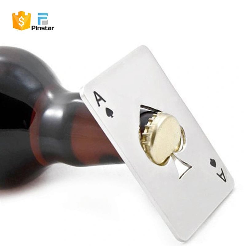 Different Types Metal Stainless Steel Poker Style Card Beer Bottle Opener