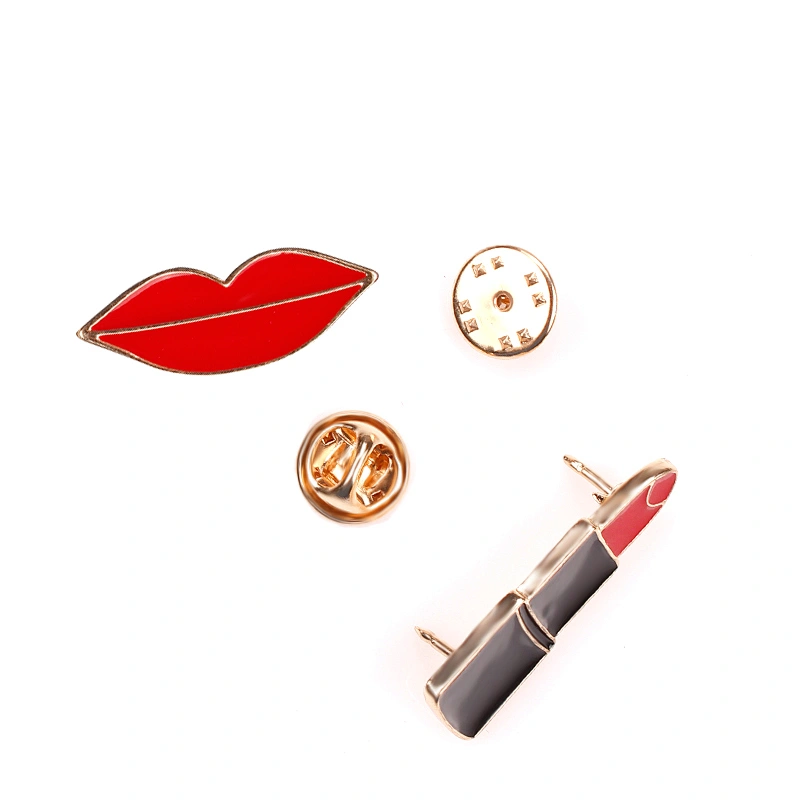 Popular cheap custom lipstick Soft Enamel Metal Lapel Pin
