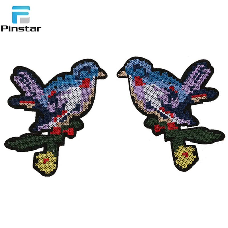 China patch factory custom reversible sequin embroidery patch