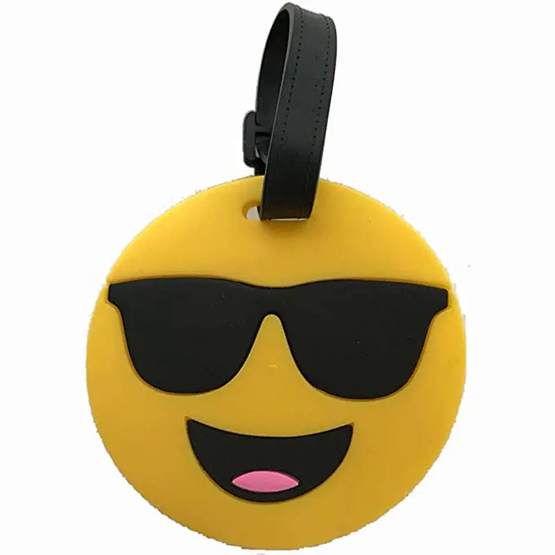 travel id name pvc cartoon chat emoji cute design luggage tag