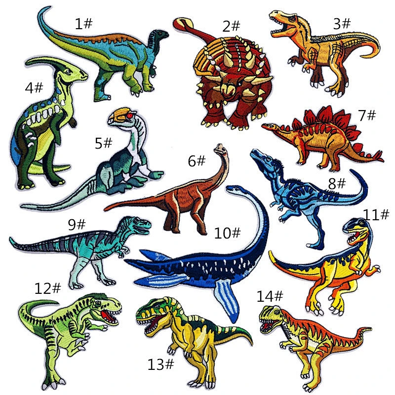 Wholesale In Stock No Minimum Embroidery Tyrannosaurus Patches Dinosaur Iron On Patch