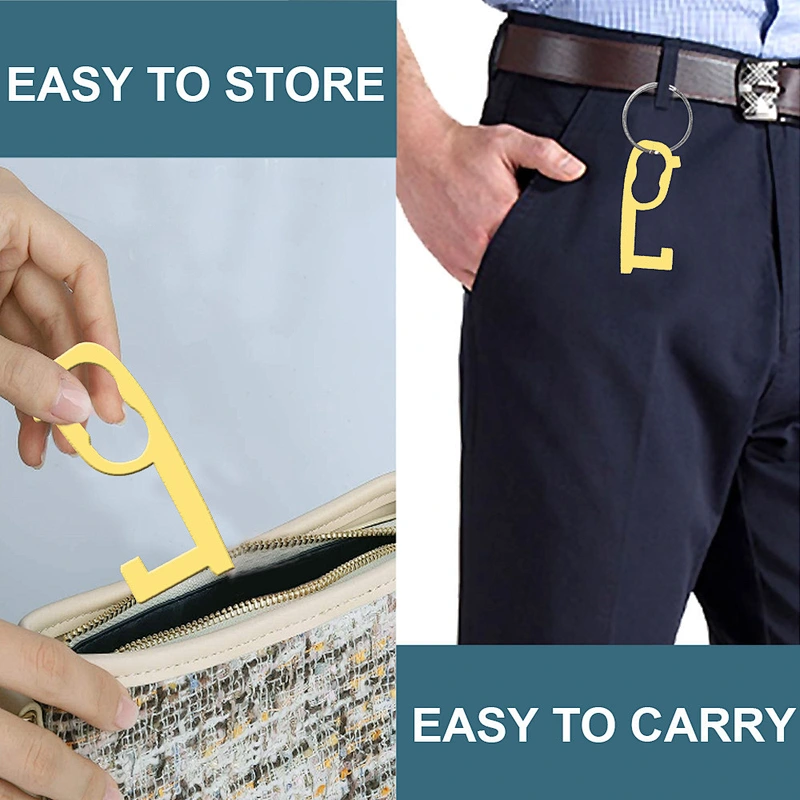 Hot Sale In Stock Innovative No Touch Hands Free Key Chain Hand Antimicrobial Door Opener Keychain