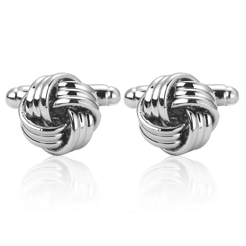 Simple design twist shape sliver stainless steel cufflinks men