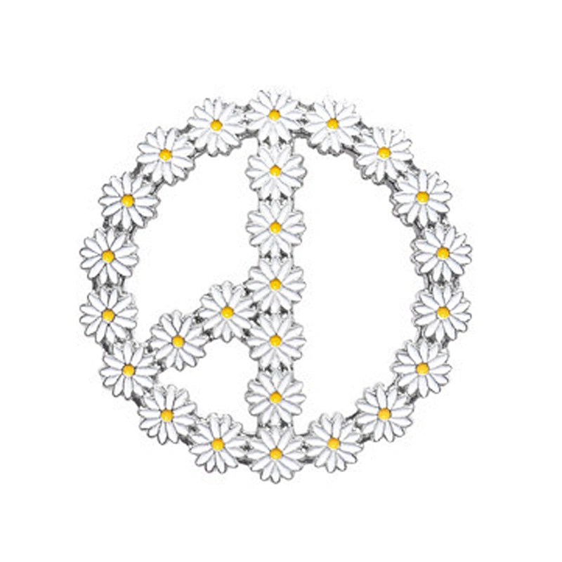 Factory Wholesale In Stock Custom Flower Silver Daisy Enamel Shoe Metal Pin Badge