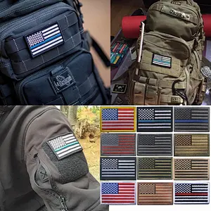 Factory Wholesale In Stock Cheap No Minimum Embroidered Custom Logo Patches Badge American USA Flag Embroidery Patch