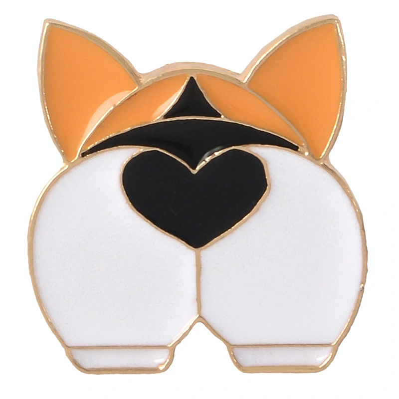 Cute Dog Butt Enamel Pin for Decoration