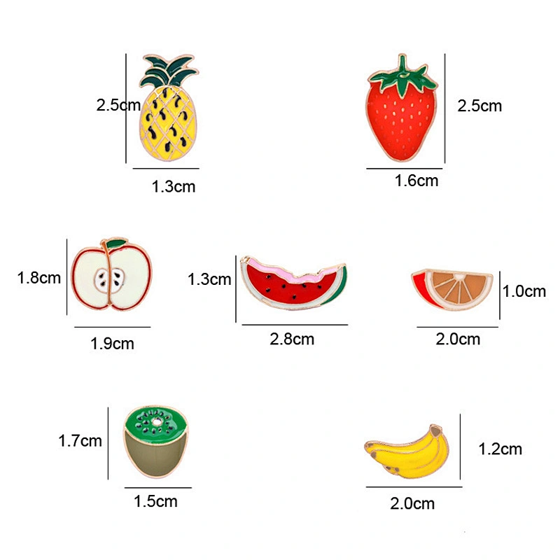 Factory Wholesale In Stock Custom Enamel Fruit Pins Strawberry Brooch with Gold Plating