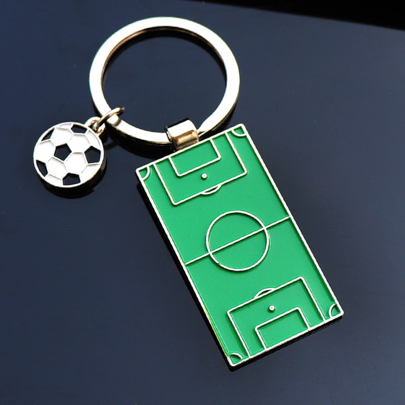 Wholesale custom football field soft enamel metal key chain