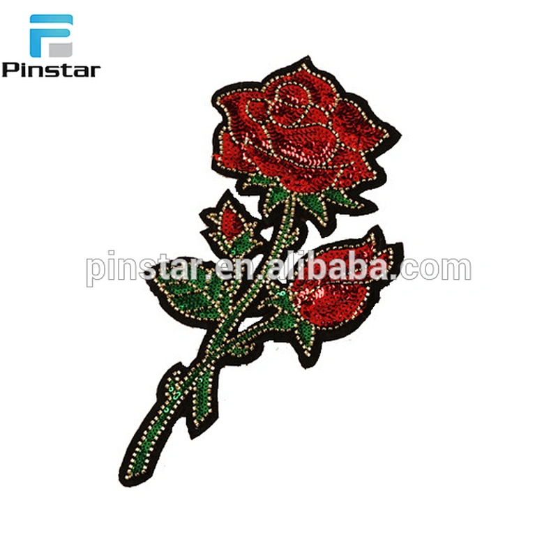 Free design manufacture custom embroidery patch flower