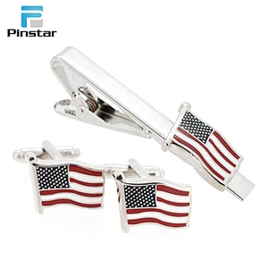 Modern exquisite china-made gifts mens cufflinks and tie clip set