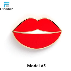 Rolling Stones Red Lips Tongue Enamel Pin and other Soft Enamel Lip Pin
