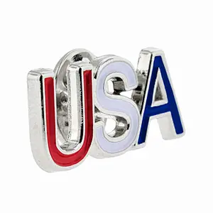 Newest customized custom USA letter cheap enamel metal lapel pin