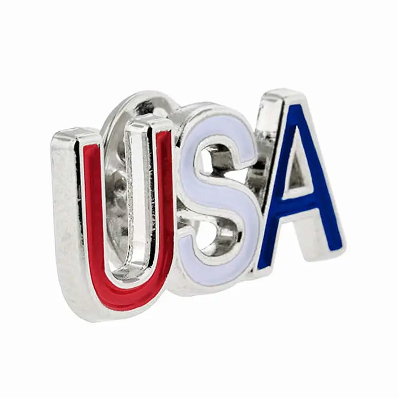 Newest customized custom USA letter cheap enamel metal lapel pin