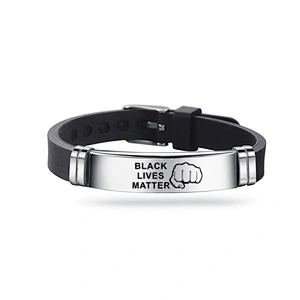 Black Lives Matter Stainless Steel Adjustable Bracelet I CAN'T BREATHE Power Men Bracelet