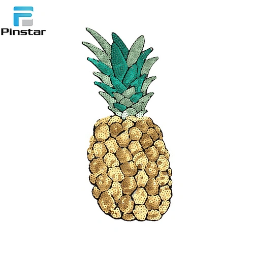 High Quality Pineapple Sequin Iron On Patches
