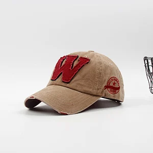 High Quality Custom Logo Jean Material 6 Panel Baseball Cap Hats