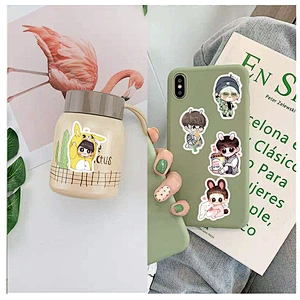 Factory Wholesale In Stock Adhesive Waterproof PVC Stickers Custom Shaped Cartoon BTS Sticker