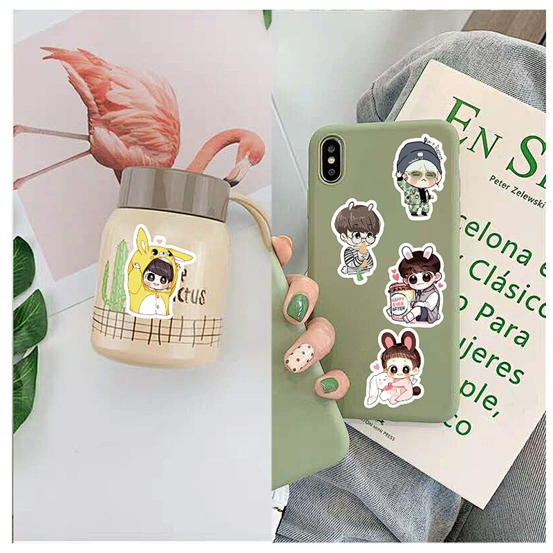 Factory Wholesale In Stock Adhesive Waterproof PVC Stickers Custom Shaped Cartoon BTS Sticker