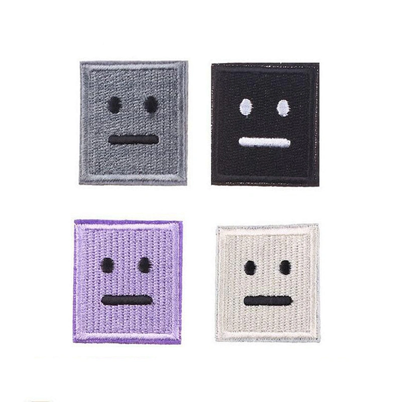 Customized robot square shape embroidery patch for Jacket