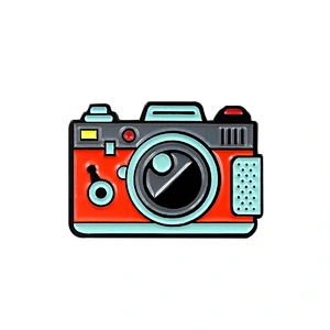 Custom Retro Camera Enamel Lapel Pin No Minimum