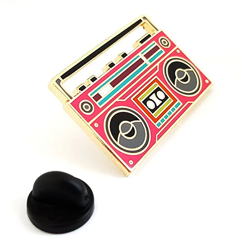 Soft enamel pin custom radio shape fashion design lapel pins