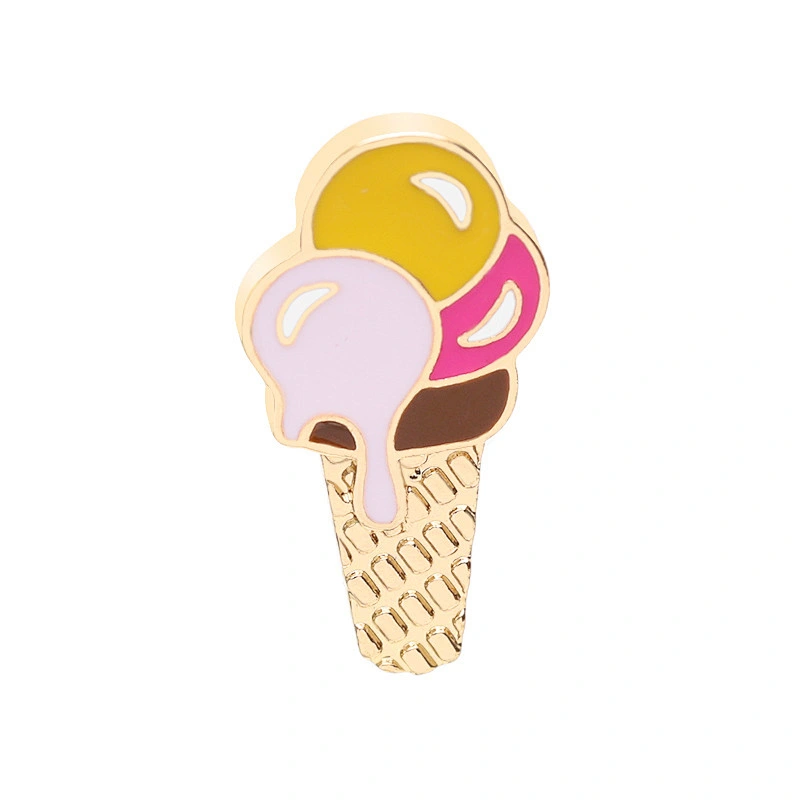 Colorful Cartoon Ice-cream Cone Lapel Pin