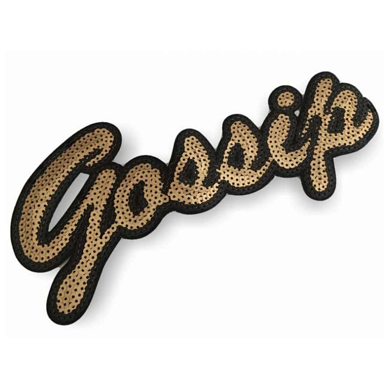 letters design big size clothing brand logo sequin patches