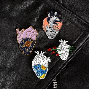 Making Custom Heart Shaped Brooch Anatomical Heart Art Soft Enamel Lapel Pin