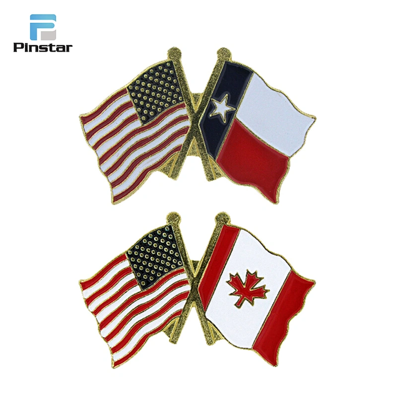 Suzhou Factory Metal American Us Badge Country Flags Lapel Pins