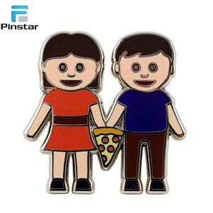 Costom cartoon girl shaped metal soft enamel lapel pins manufacture